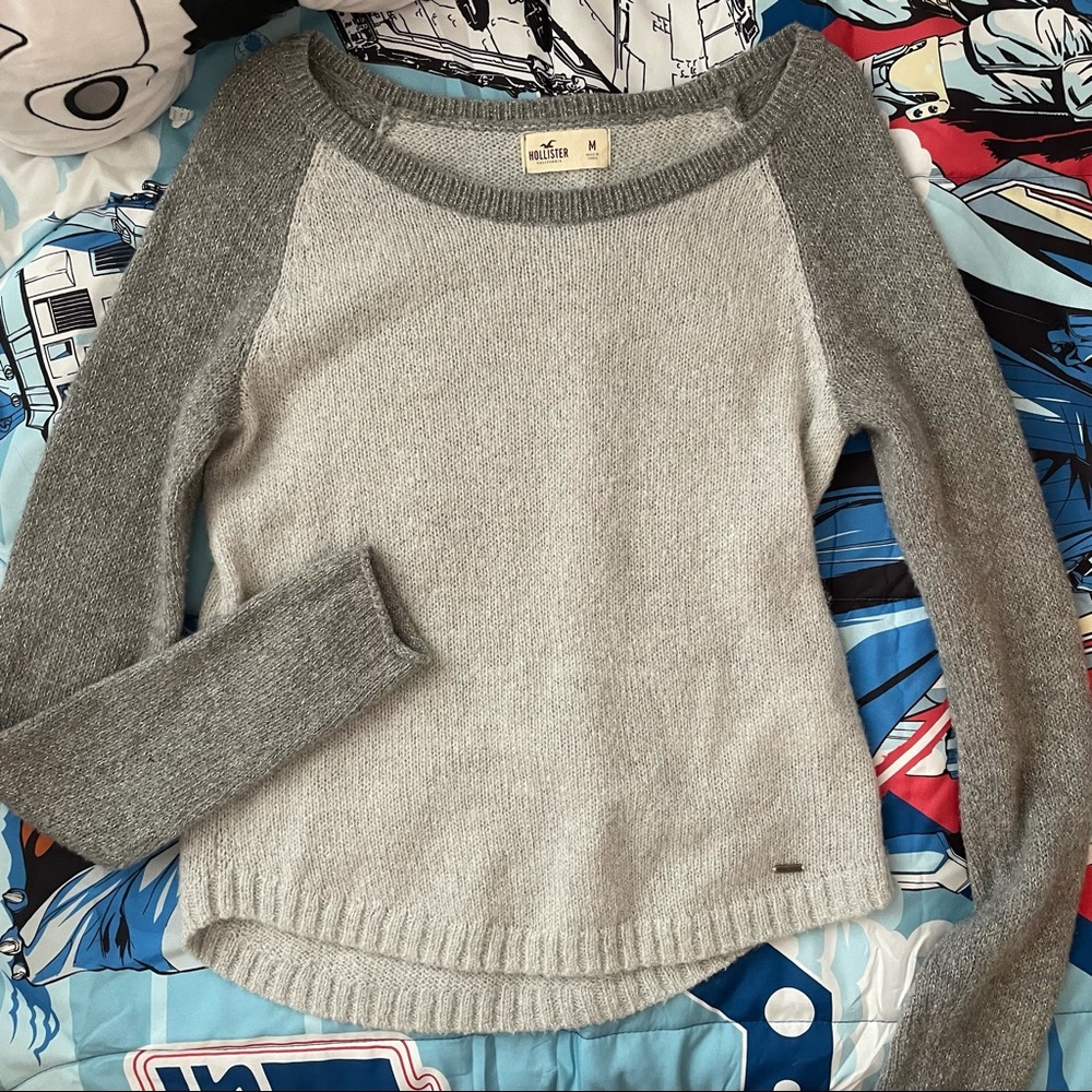 Grey sparkle hollister sweater medium